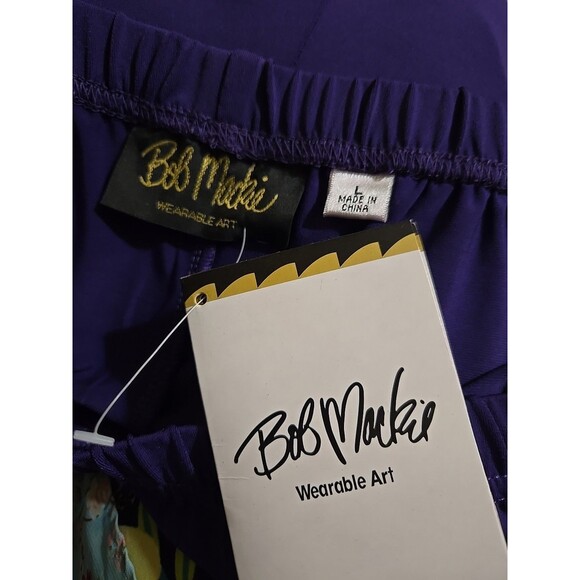 Bob Mackie Wearable Purple Wide-Leg Pull-On Stretch Pants Size Large 34x32 NWT - Picture 7 of 7